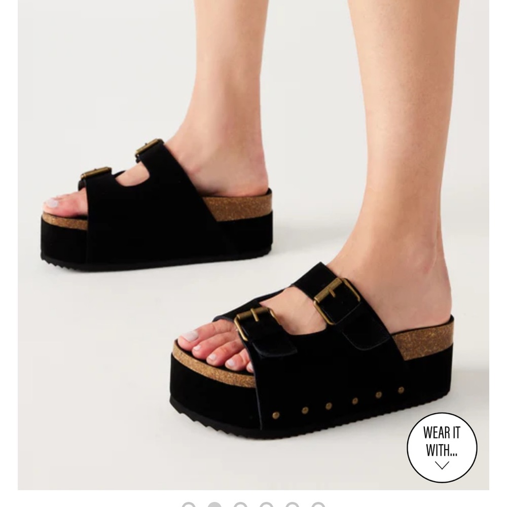 Kali Black Suede Platform Sandal